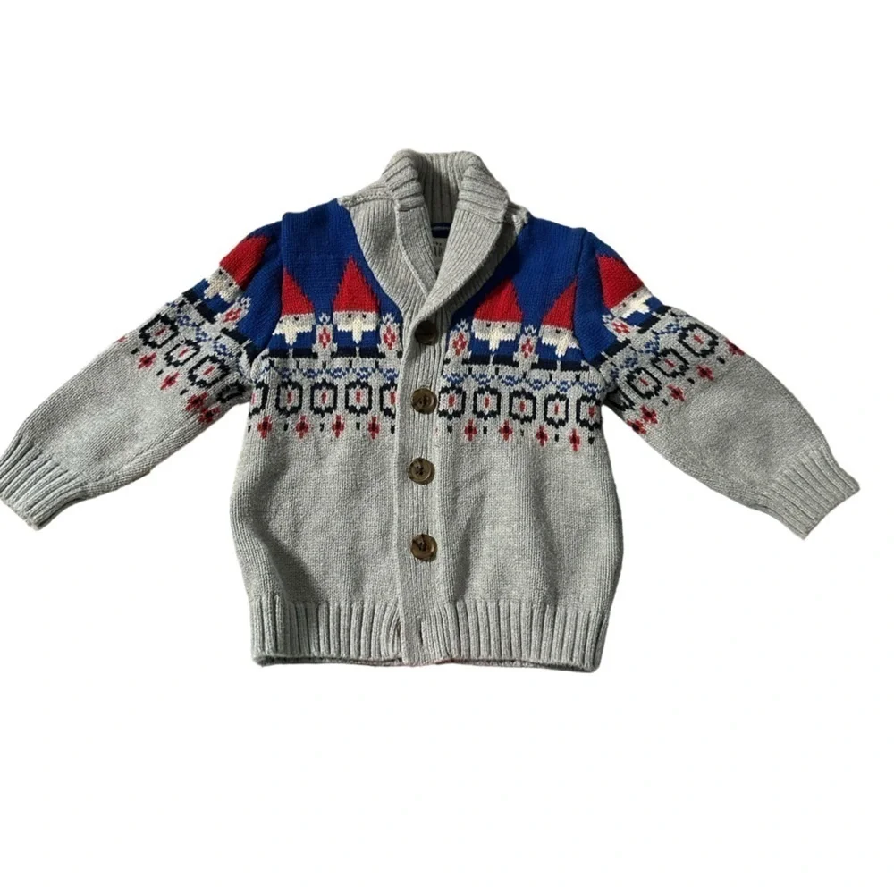 Gap size 18-24 months zip up knit Gnome sweaters